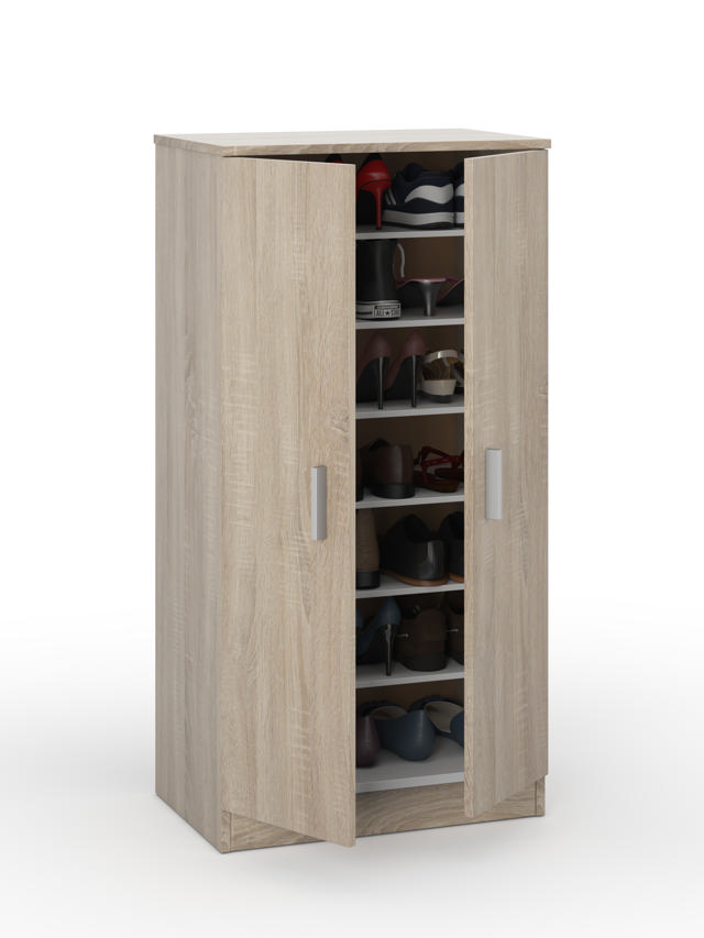 FORES 007813F ZAPATEROS SHOE CABINET 2 DOORS OAK 108X55X36CM