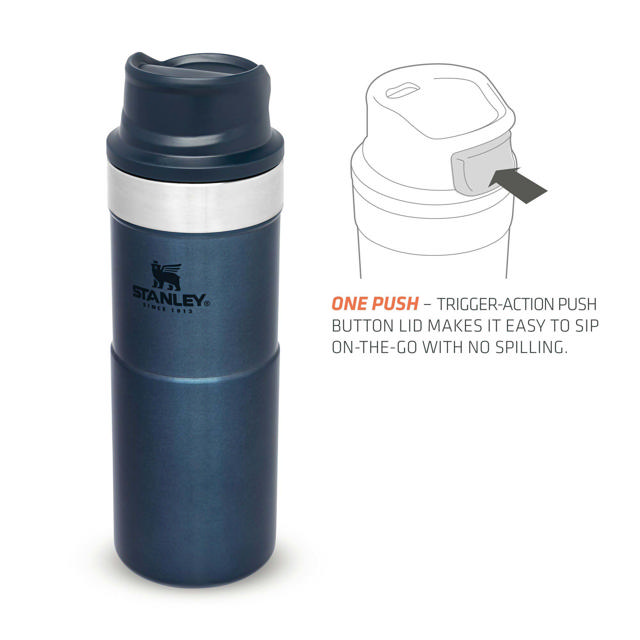 STANLEY CLASSIC TRIGGER ACTION TRAVEL MUG BLUE 0.35L