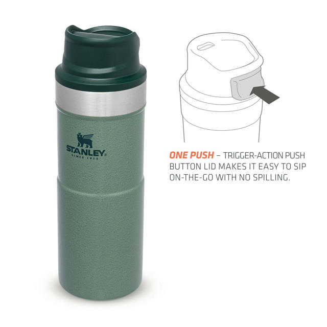 STANLEY CLASSIC TRIGGER ACTION TRAVEL MUG GREEN 0.35L