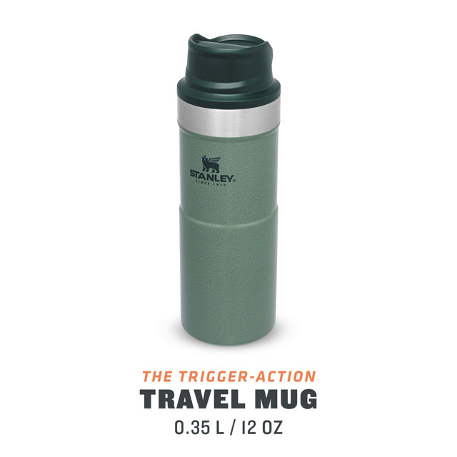 STANLEY CLASSIC TRIGGER ACTION TRAVEL MUG GREEN 0.35L