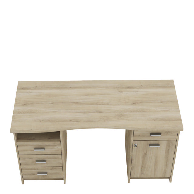 DEMEYERE MONACO DESK WATERFORD OAK 134.8CM X 58.4CM X 73.9CM