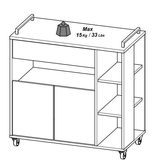 DEMEYERE INDUS MICROWAVE CART 2 DOORS 78.4CM X 39.6CM X 79CM