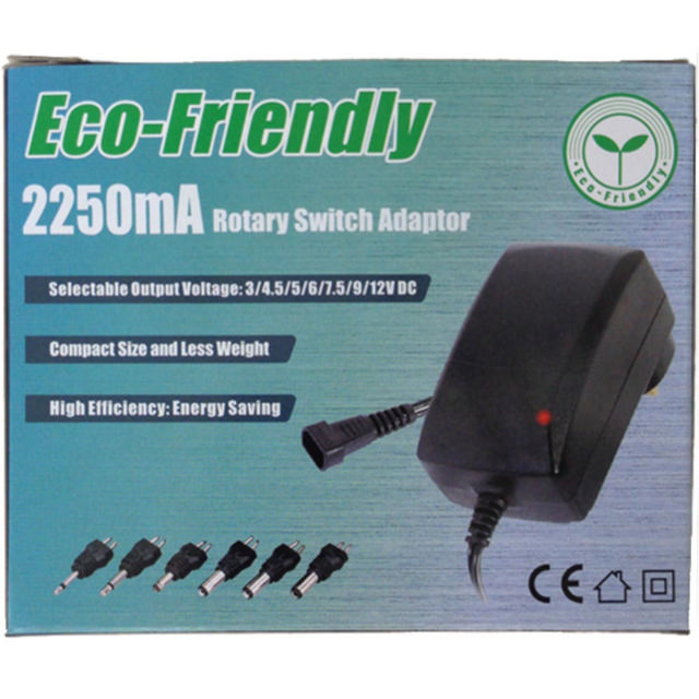 ECO-FRIENDLY POWER ADAPTOR 2250MA AC-DC 2.25A