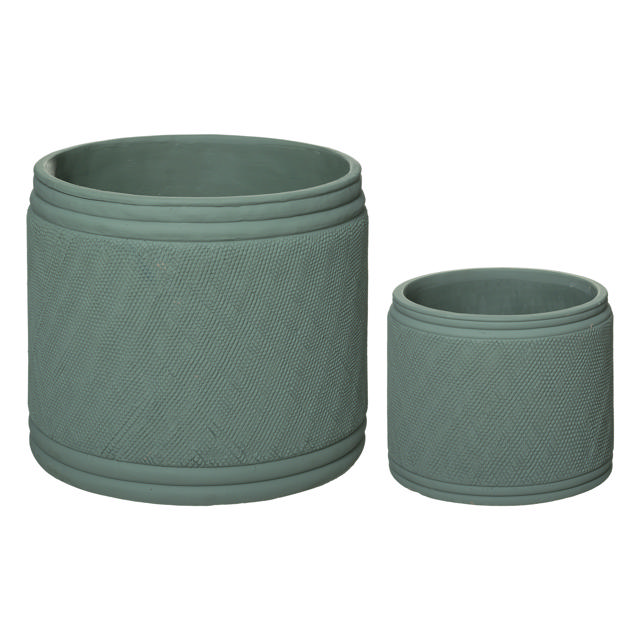 POT CEMENT CELADON GREEN  SMALL 20CM X 18CM