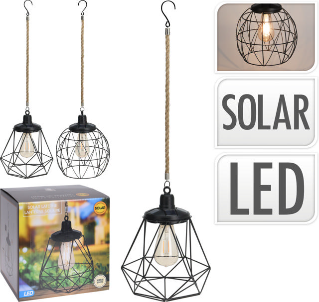 SOLAR METAL LATERN 2 ASSORTED DESIGNS