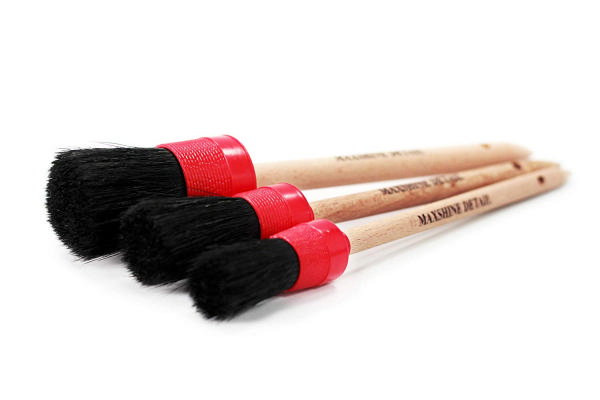 MAXSHINE DETAILING BRUSHES BLACK & RED SET 25MM/30MM/40MM