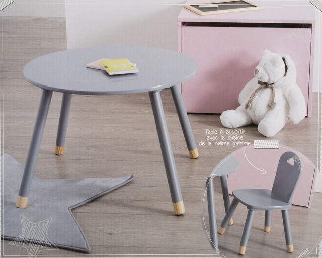 ATMOSPHERA KID SWEET TABLE D60X43CM GREY