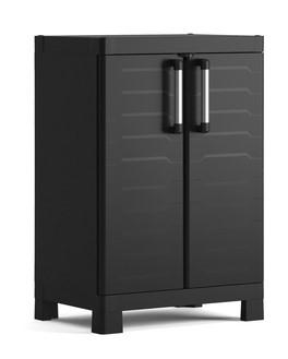 KETER DETROIT LOW CABINET WITH 2 SHELVES BLACK