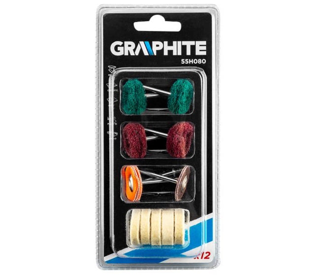 GRAPHITE 12PCS MINI NON-WOVEN BRUSHES & FELTS