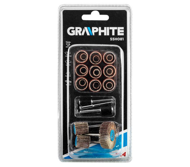 GRAPHITE 24PCS MINI SANDING BANDS & FLAP WHEELS