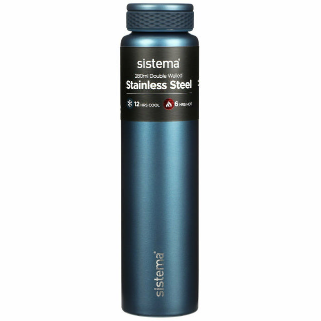 SISTEMA HYDRATION BOTTLE STAINLESS STEEL 280ML 6 ASSORTED COLORS