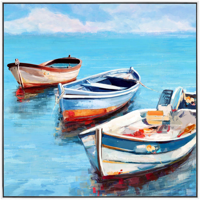 BOATS PAINTING 100X100CM