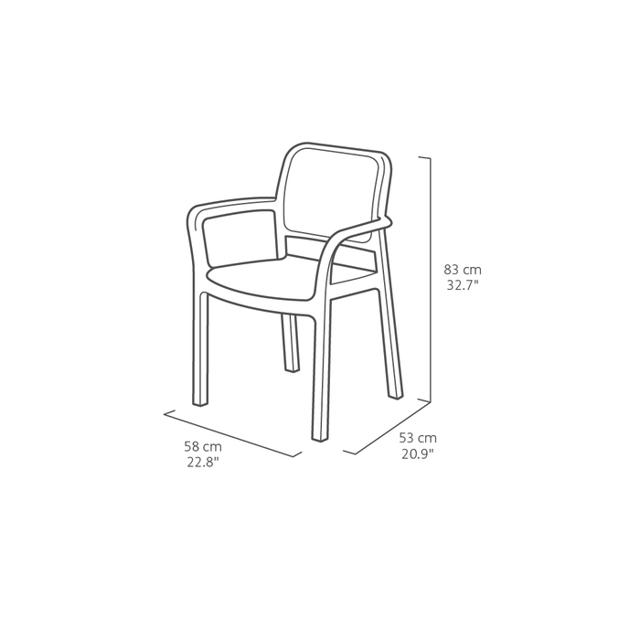 KETER SAMANA OUTDOOR CHAIR 58X53X83CM - GRAPHITE