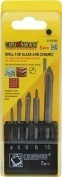 CROWNMAN 5PCS SET GLASS & CERAMIC DRILL