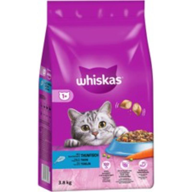 WHISKAS DRY CAT FOOD TUNA 3.8KG