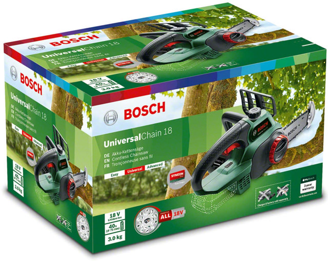 BOSCH UNIVERSAL CHAIN 18 CHAINSAW 18V - NO BATTERY INCLUDED