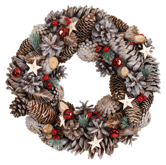 THREE KINGS FROST STAR WREATH 36CM