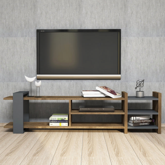 TV FURNITURE WALNUT/ ANTHRACITE 156X29.6X40CM