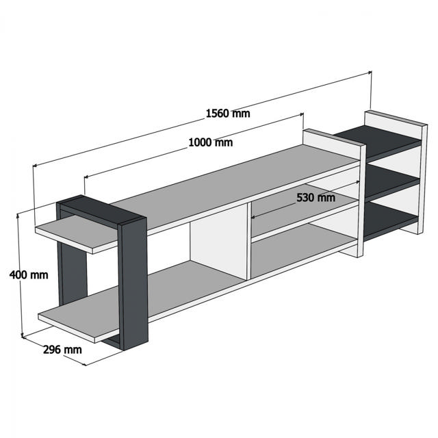 TV FURNITURE WALNUT/ ANTHRACITE 156X29.6X40CM