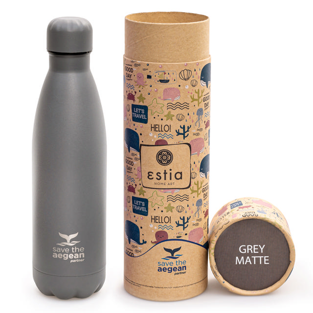 ESTIA 01-8550 TRAVEL MUG GREY SAVE THE AEGEAN 500ML