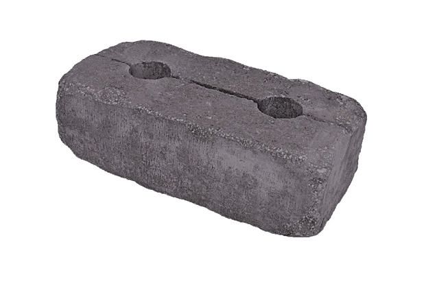 BRICK RUSTIC 20CM X 12.5CM X 40CM GREY WITH HOLE