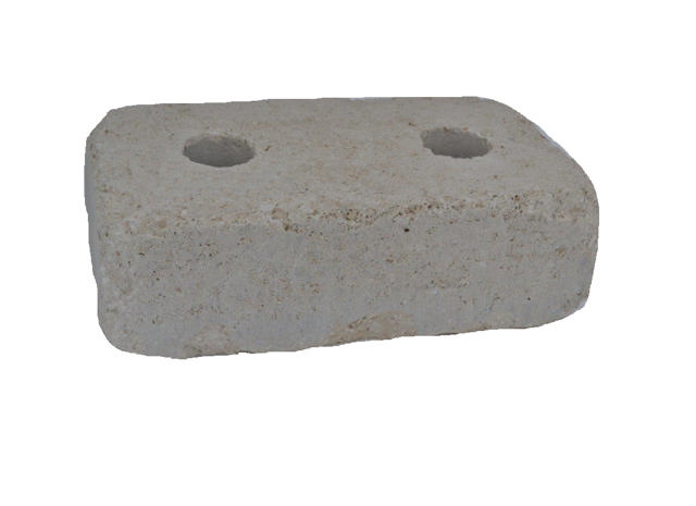 BRICK RUSTIC 20CM X 12.5CM X 40CM WHITE WITH HOLE