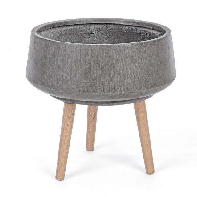 BIZZOTTO MODERN ROUND POT TAUPE LARGE 45,5CM