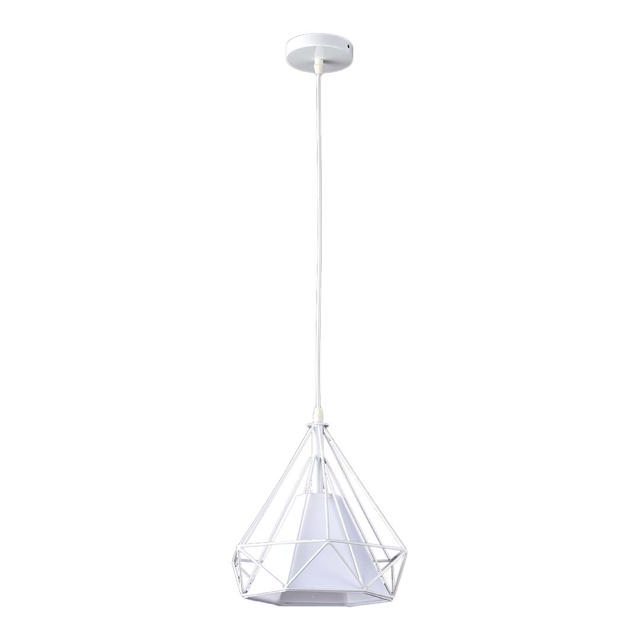 SUNLIGHT 'NADER' 1xE27 (MAX.40W) PENDANT LIGHT WHITE Ø350xH1200MM