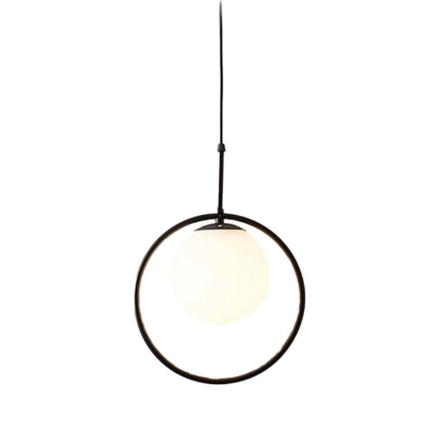 SUNLIGHT 'CLARA' 1xE14 (MAX.40W) PENDANT LIGHT BLACK+FROSTED GLASS Ø200xH1200MM