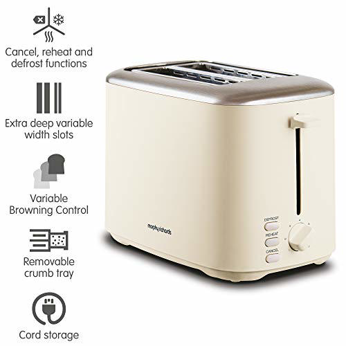 MORPHY RICHARDS 220066 EQUIP 2 SLICE TOASTER 800W CREAM