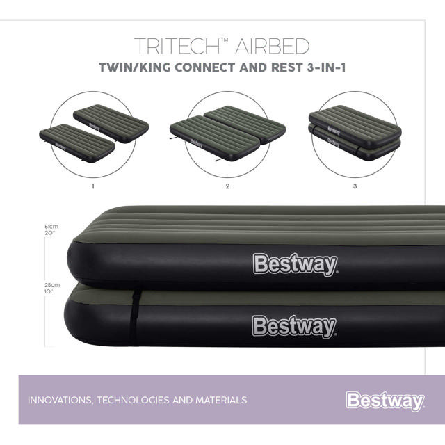 BESTWAY 67922 AIRBED TWIN/KING 188X99X25CM 