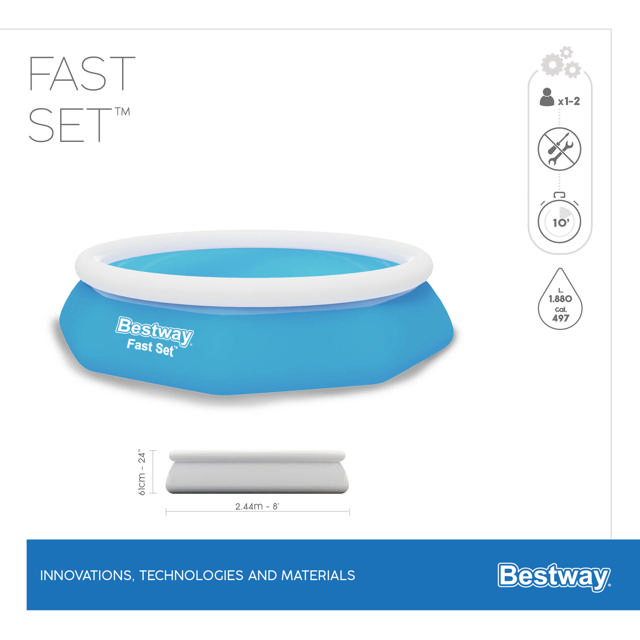 BESTWAY 57450 FAST SET POOL 244X61CM