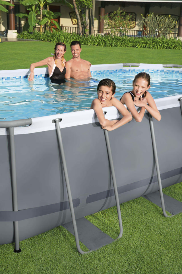 BESTWAY 56710 POWER STEEL FRAME OVAL POOL 549X274X122CM GRAY