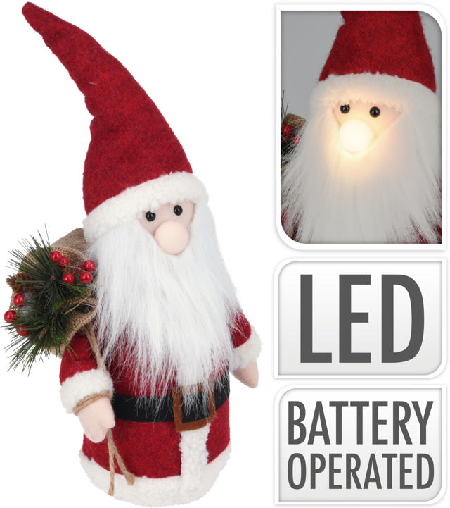 SANTA WITH LED 41CM