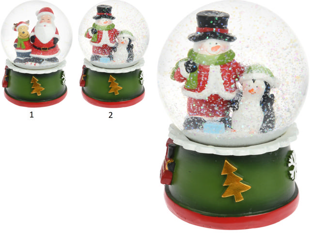 WATER BALL WITH XMAS FIGURINE 2 ASSORTED DESIGNS