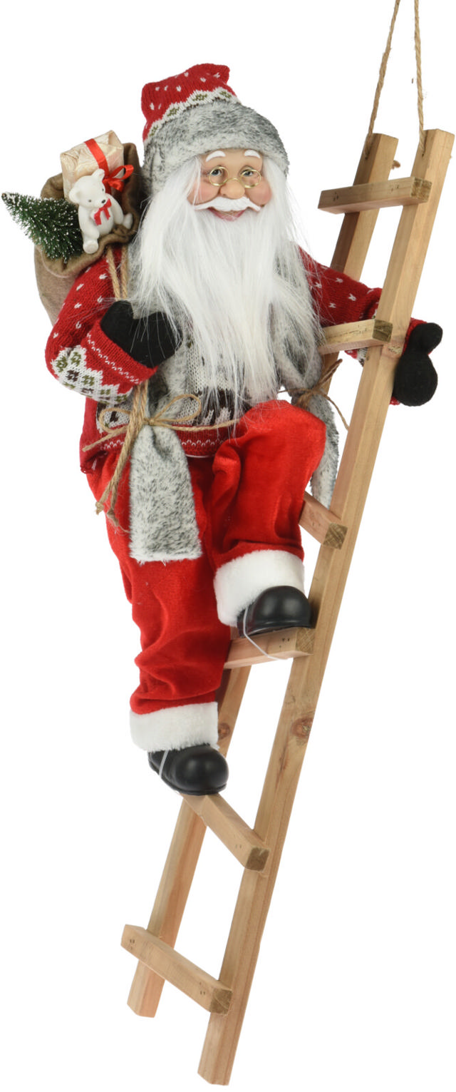 SANTA STANDING ON LADDER HEIGHT 65CM