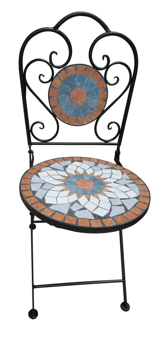 ZETA METALLIC MOSAIC OUTDOOR CHAIR 38X38X90CM  - BROWN