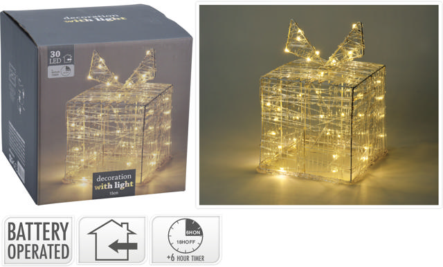 GIFT BOX ACRYLIC 15CM 30LED