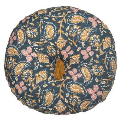 5FIVE CUSHION ROUND FOLK D40CM 2 ASSORTED COLORS