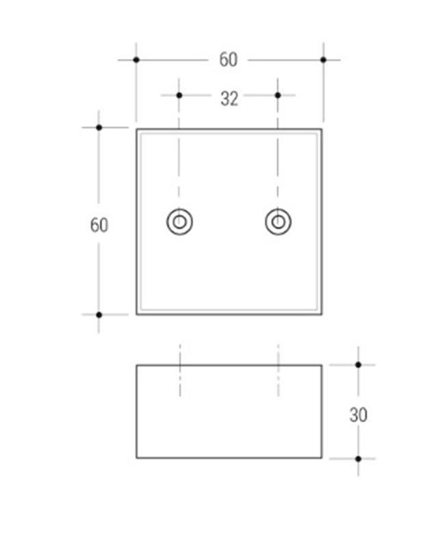 FURNITURE LEG SQUARE 6X6 H30 BROWN