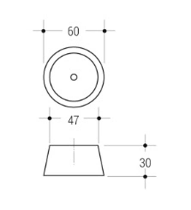 FURNITURE LEG SOFA H30 ALUMINIUM