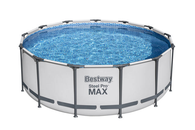 BESTWAY 5618W STEEL PRO MAX  ΣΤΡΟΓΓΥΛΗ ΠΙΣΙΝΑ ΜΕ ΠΛΑΙΣΙΟ 396X122CM ΓΚΡΙ