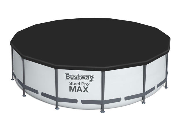 BESTWAY 5618W STEEL PRO MAX  ΣΤΡΟΓΓΥΛΗ ΠΙΣΙΝΑ ΜΕ ΠΛΑΙΣΙΟ 396X122CM ΓΚΡΙ