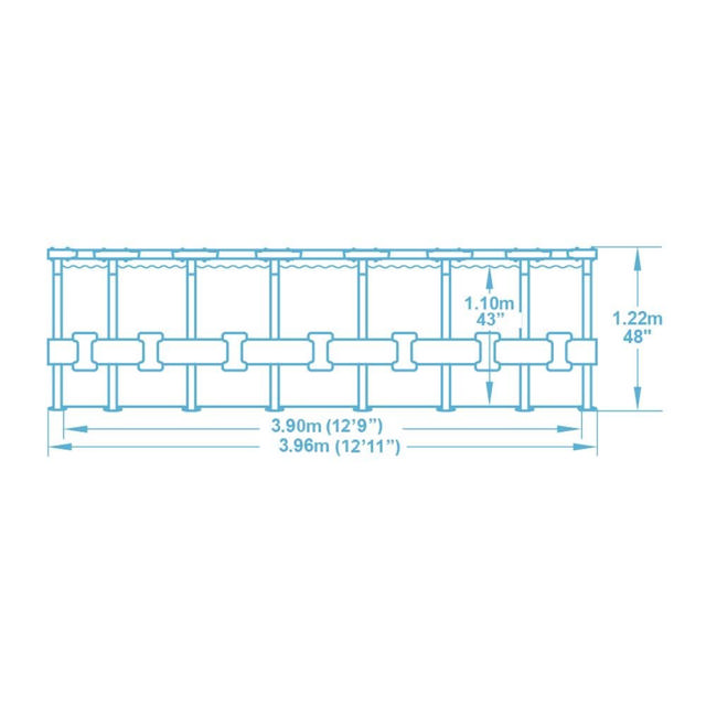 BESTWAY 5618W STEEL PRO MAX  ΣΤΡΟΓΓΥΛΗ ΠΙΣΙΝΑ ΜΕ ΠΛΑΙΣΙΟ 396X122CM ΓΚΡΙ