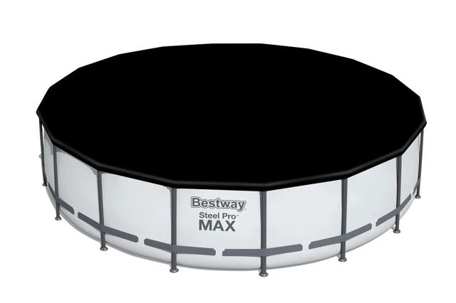 BESTWAY 56462 STEEL PRO MAX ΣΤΡΟΓΓΥΛΗ ΠΙΣΙΝΑ ΜΕ ΠΛΑΙΣΙΟ 549X122CM ΓΚΡΙ