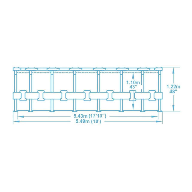 BESTWAY 56462 STEEL PRO MAX ΣΤΡΟΓΓΥΛΗ ΠΙΣΙΝΑ ΜΕ ΠΛΑΙΣΙΟ 549X122CM ΓΚΡΙ