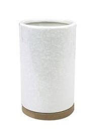 BATH TUMBLER WOOD/PORCELAIN