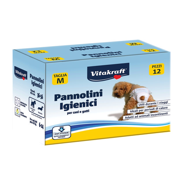 VITAKRAFT PET DIAPER MEDIUM (FROM 6 TO 14KG) 12PCS