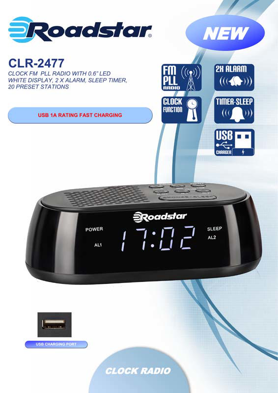 ROADSTAR CLR-2477 CLOCK RADIO