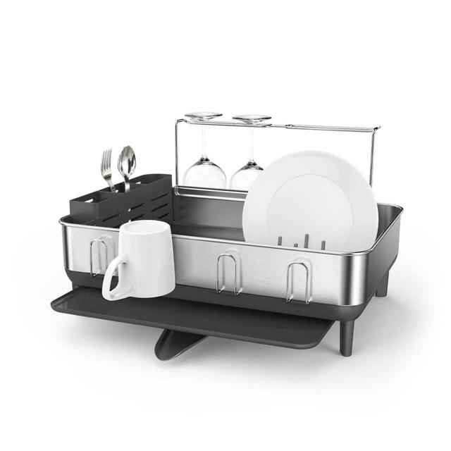 SIMPLEHUMAN STAINLESS STEEL FRAME DISHRACK 56.6X51.4X29.2CM